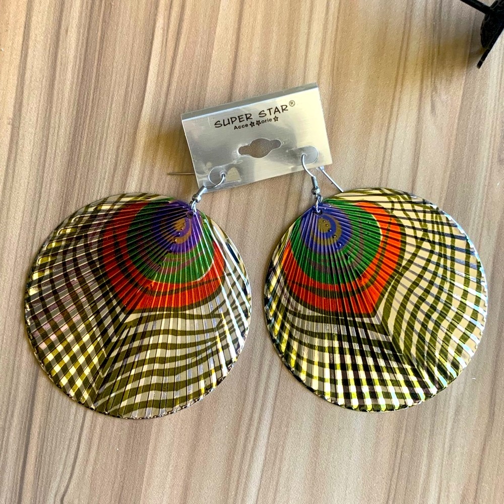 Lightweight Aluminum Large Circular Earrings